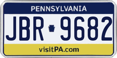 PA license plate JBR9682