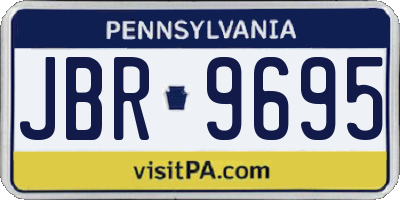 PA license plate JBR9695