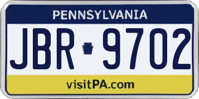 PA license plate JBR9702