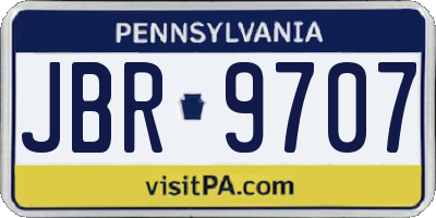 PA license plate JBR9707