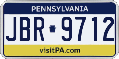PA license plate JBR9712