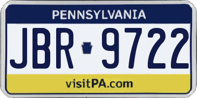 PA license plate JBR9722