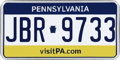 PA license plate JBR9733