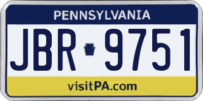 PA license plate JBR9751