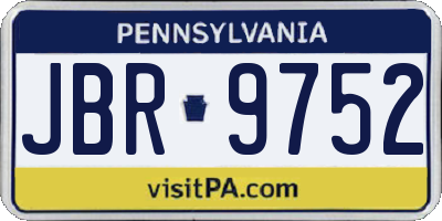 PA license plate JBR9752