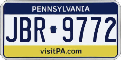 PA license plate JBR9772