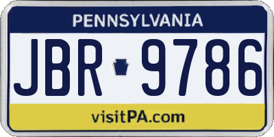 PA license plate JBR9786