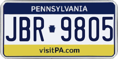 PA license plate JBR9805