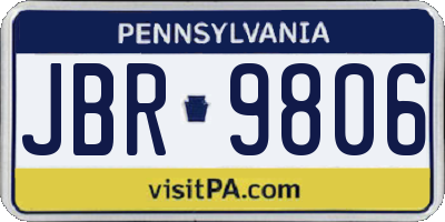 PA license plate JBR9806