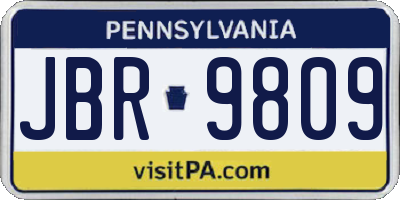 PA license plate JBR9809