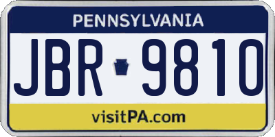 PA license plate JBR9810