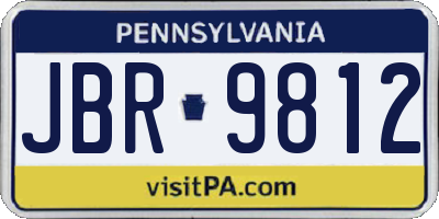 PA license plate JBR9812