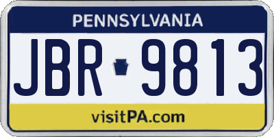 PA license plate JBR9813