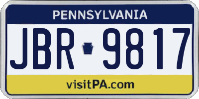 PA license plate JBR9817
