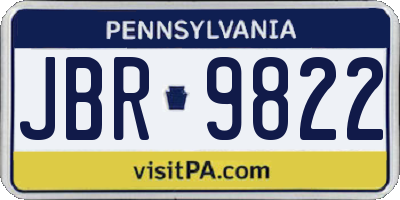 PA license plate JBR9822
