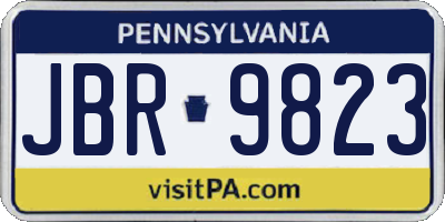 PA license plate JBR9823