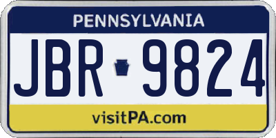 PA license plate JBR9824