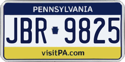 PA license plate JBR9825