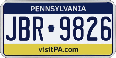 PA license plate JBR9826