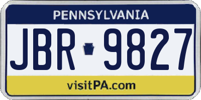 PA license plate JBR9827