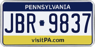 PA license plate JBR9837