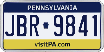 PA license plate JBR9841