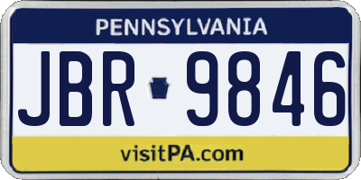 PA license plate JBR9846