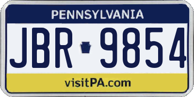 PA license plate JBR9854