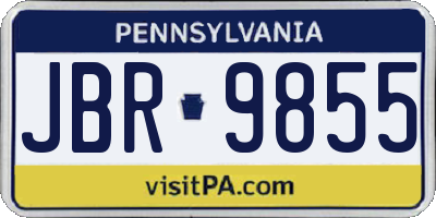 PA license plate JBR9855