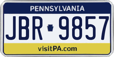 PA license plate JBR9857