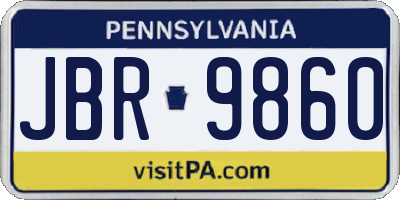 PA license plate JBR9860