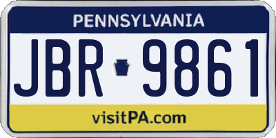 PA license plate JBR9861
