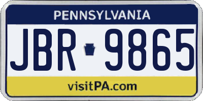 PA license plate JBR9865