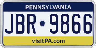 PA license plate JBR9866