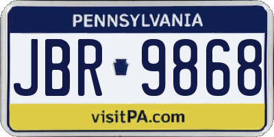 PA license plate JBR9868