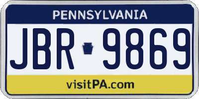 PA license plate JBR9869
