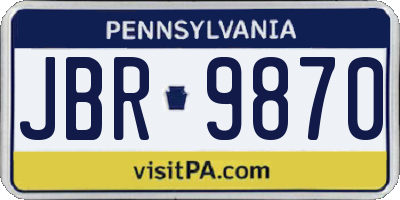 PA license plate JBR9870