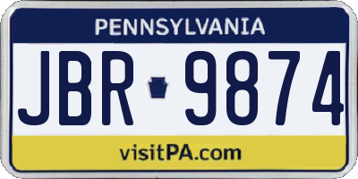 PA license plate JBR9874