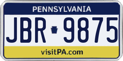 PA license plate JBR9875