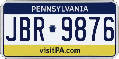 PA license plate JBR9876