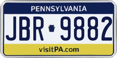 PA license plate JBR9882