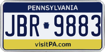 PA license plate JBR9883