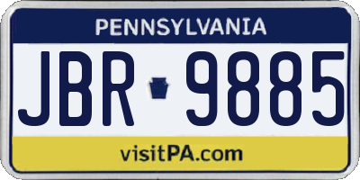 PA license plate JBR9885