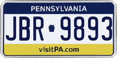 PA license plate JBR9893