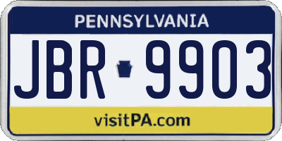 PA license plate JBR9903