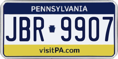 PA license plate JBR9907