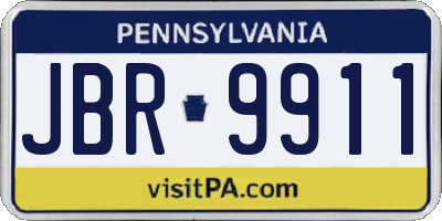 PA license plate JBR9911
