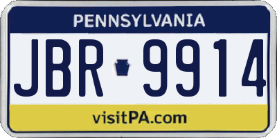 PA license plate JBR9914