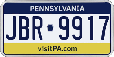 PA license plate JBR9917