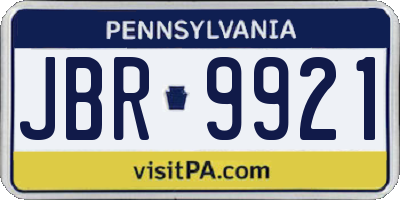 PA license plate JBR9921